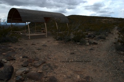 shelter at the end of the official trail