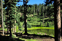 View of a lake from one of the campsites.
