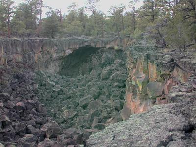 Looking down the trench toward the seven bridges
