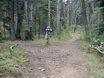 Diana Northup at the Y in the trail
