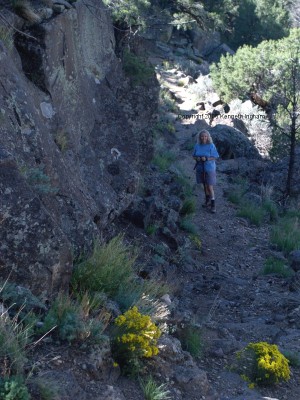 Diana on the trail, several feet below me
