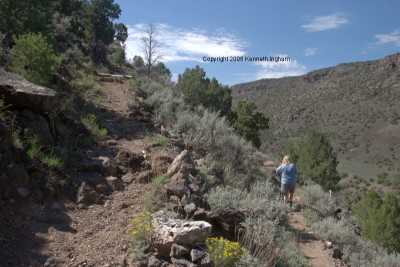 Diana and a trail switchback
