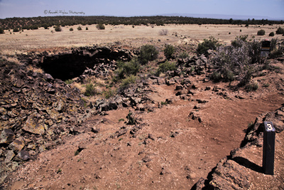 trail marker 3 and the entrance to Bat Cave
