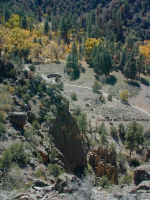 The large kiva and the ruins trail from the Frey trail
