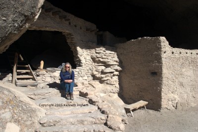 Diana and the stairs into the second cave
