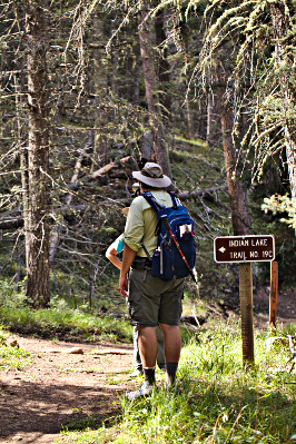 Hikers at the junction
