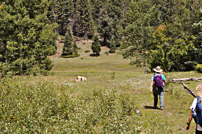 hikers heading to the second cairn
