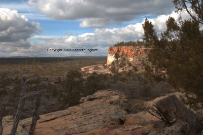 The narrows, lava nearly to the base of the cliff.
