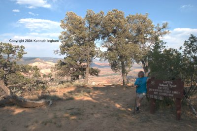 Diana at the top (end) of the Rim Vista trail.
