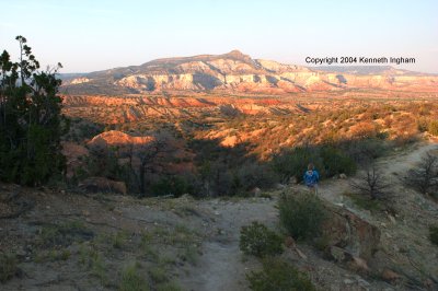 Diana Northup hiking on the Rim Vista trail.
