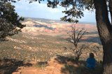 Diana looking at the view at the end of the Rim Vista trail